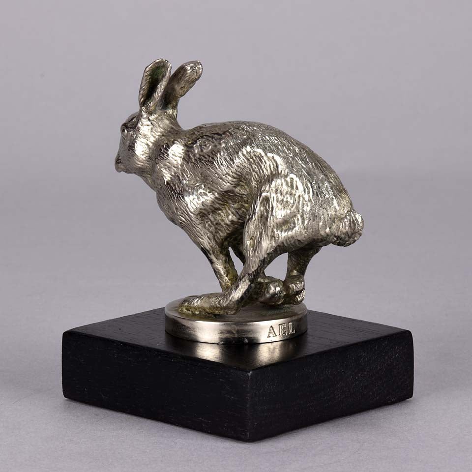 Lejuene Car Mascot - Running Hare by Louis Lejeune - Hickmet Fine Arts