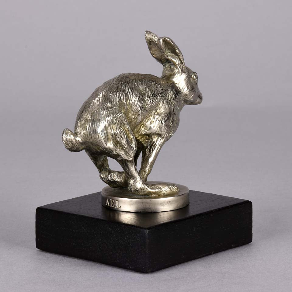 Lejuene Car Mascot - Running Hare by Louis Lejeune - Hickmet Fine Arts