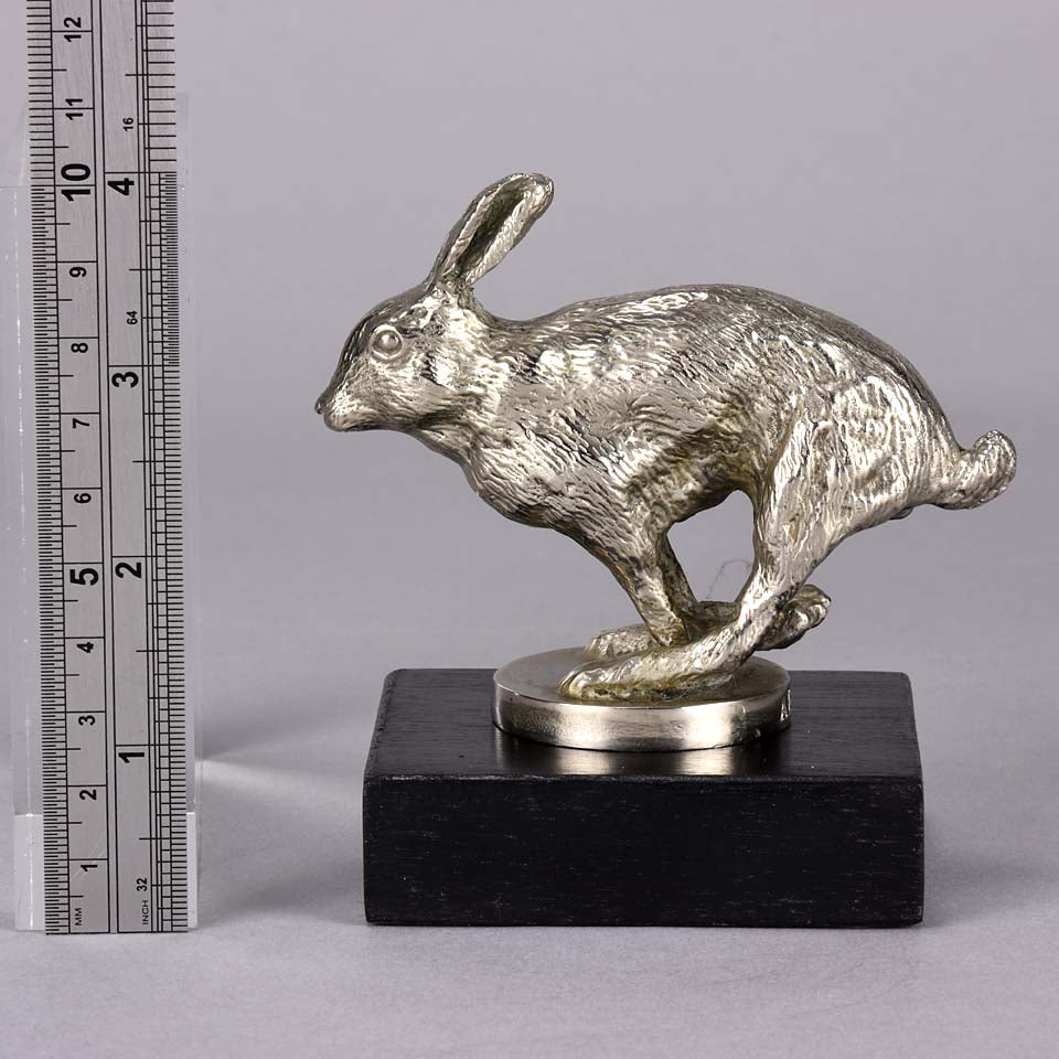 Lejuene Car Mascot - Running Hare by Louis Lejeune - Hickmet Fine Arts