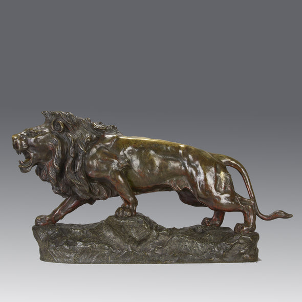 Bronze Lion Descomps  - Antique animal sculptures for sale - Hickmet Fine Arts