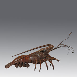 Japanese Bronze Okimono Lobster - Hickmet Fine Arts