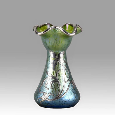 Silvered Papillon Vase by Johann Loetz