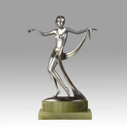 Josef Lorenzl Bronze - Dancer with Scarf - Art Deco Bronze Dancer - Josef Lorenzl Bronze - Hickmet Fine Arts