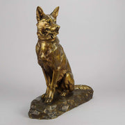 Louis Riche Bronze Seated Alsatian 