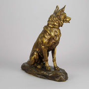 Louis Riche Bronze Seated Alsatian 