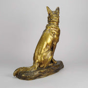 Louis Riche Bronze Seated Alsatian 
