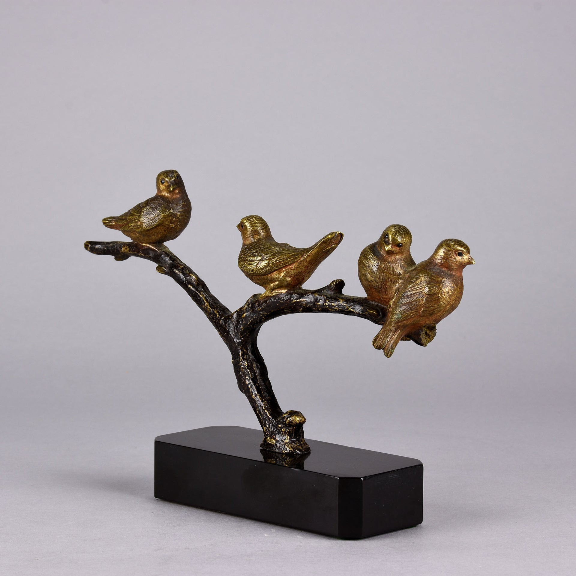 Birds on a Branch - Animaliers - Jean Luc - Antique animal sculptures for sale  - Hickmet Fine Arts