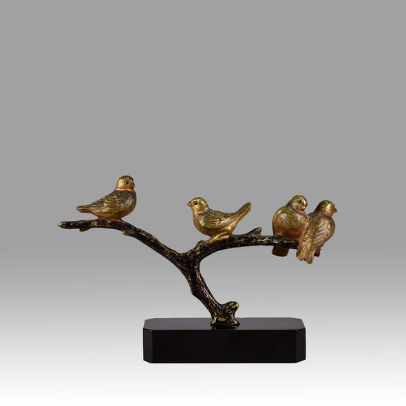 Birds on a Branch - Animaliers - Jean Luc - Antique animal sculptures for sale  - Hickmet Fine Arts