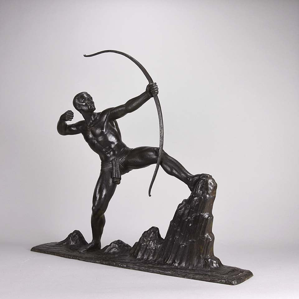 Lucien Gibert Bronze - The Archer - Hickmet Fine Arts 