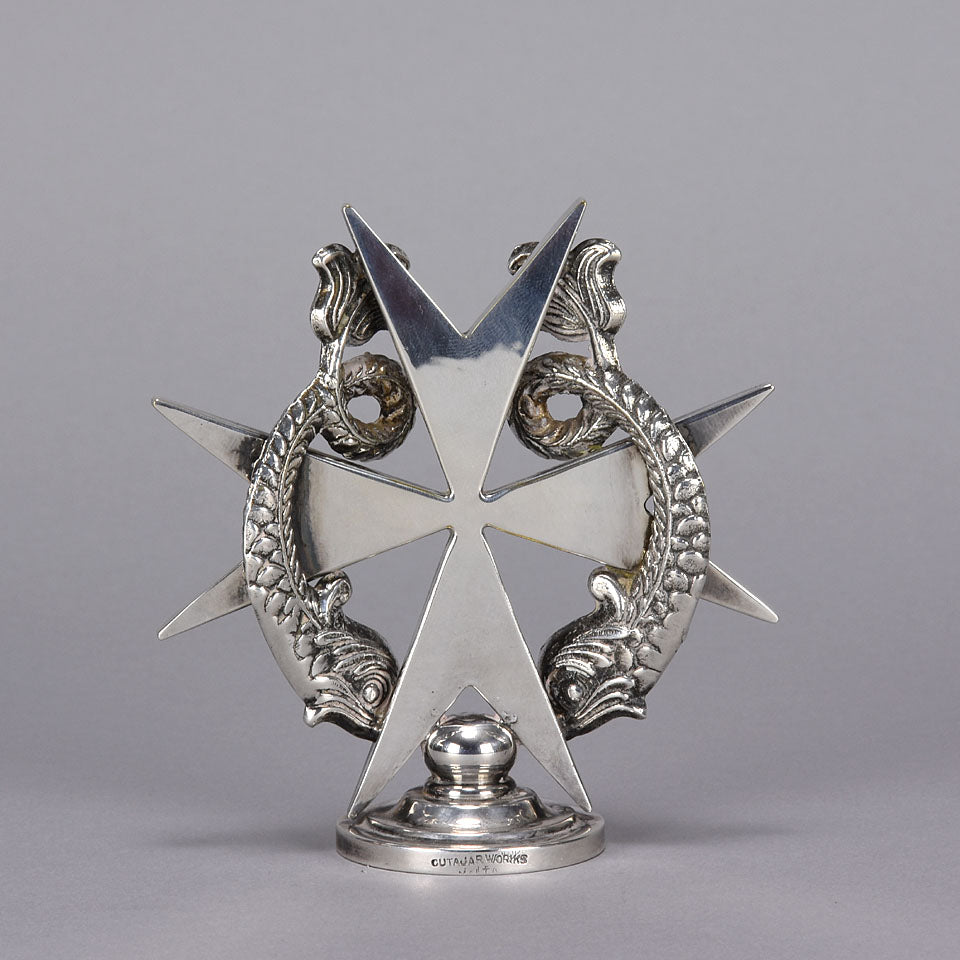 Maltese Cross Car Mascot -Silver Plated Car Mascot - Hickmet Fine Arts