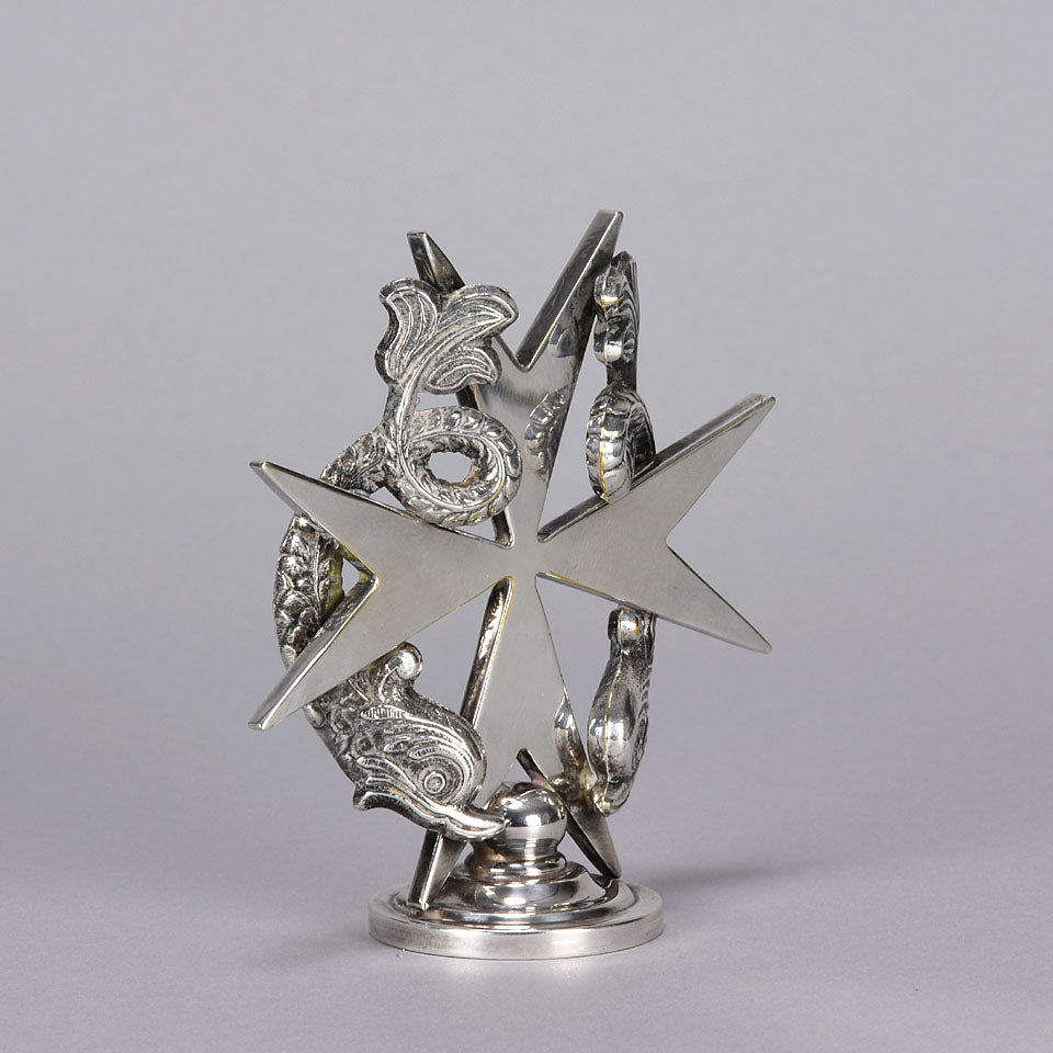 Maltese Cross Car Mascot -Silver Plated Car Mascot - Hickmet Fine Arts
