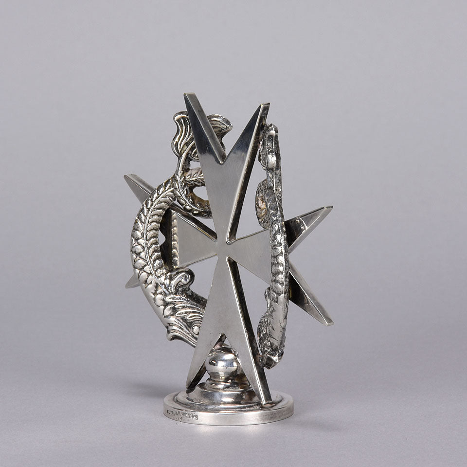 Maltese Cross Car Mascot -Silver Plated Car Mascot - Hickmet Fine Arts