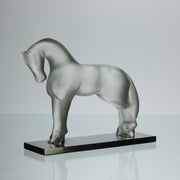 Cheval Debout, Lalique Horse by Marc Lalique A very fine frosted glass study of a standing horse in a striking position with its neck rounded