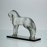 Cheval Debout, Lalique Horse by Marc Lalique A very fine frosted glass study of a standing horse in a striking position with its neck rounded