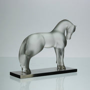 Cheval Debout, Lalique Horse by Marc Lalique A very fine frosted glass study of a standing horse in a striking position with its neck rounded