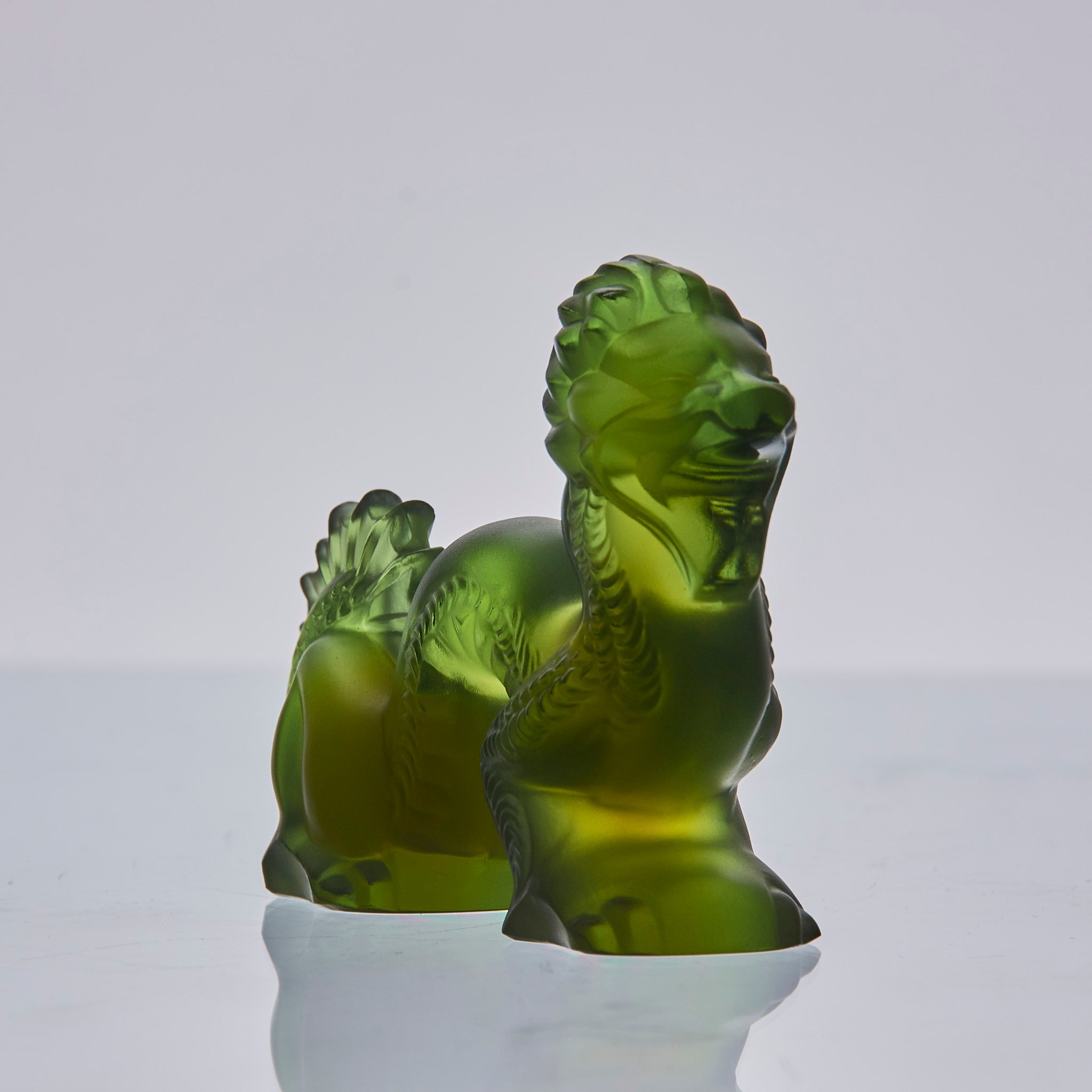 M*1様 LALIQUE 緑色ガラス 恐竜型オブジェ Oriental Green Dragon - Lalique for sale - Hickmet Fine Arts