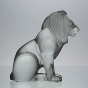 Lion Assis by Marc Lalique A majestic mid 20th Century frosted glass study of a seated lion