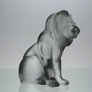 Lion Assis by Marc Lalique A majestic mid 20th Century frosted glass study of a seated lion