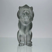 Lion Assis by Marc Lalique A majestic mid 20th Century frosted glass study of a seated lion