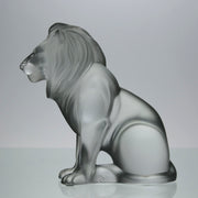 Lion Assis by Marc Lalique A majestic mid 20th Century frosted glass study of a seated lion