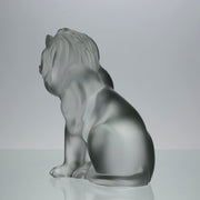 Lion Assis by Marc Lalique A majestic mid 20th Century frosted glass study of a seated lion