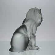 Lion Assis by Marc Lalique A majestic mid 20th Century frosted glass study of a seated lion