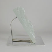 Masque De Femme by Marc Lalique An excellent mid 20th Century clear and frosted glass wall plaque decorated with a pretty Art Deco face framed with exotic fish