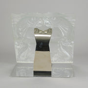 Masque De Femme by Marc Lalique An excellent mid 20th Century clear and frosted glass wall plaque decorated with a pretty Art Deco face framed with exotic fish