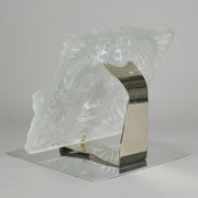 Masque De Femme by Marc Lalique An excellent mid 20th Century clear and frosted glass wall plaque decorated with a pretty Art Deco face framed with exotic fish