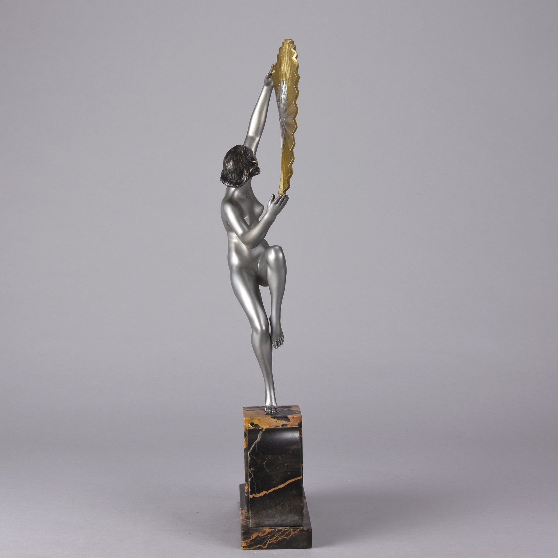 Marcel Bouraine - Art Deco Bronze Dancer - Fan Dancer - Hickmet Fine Arts