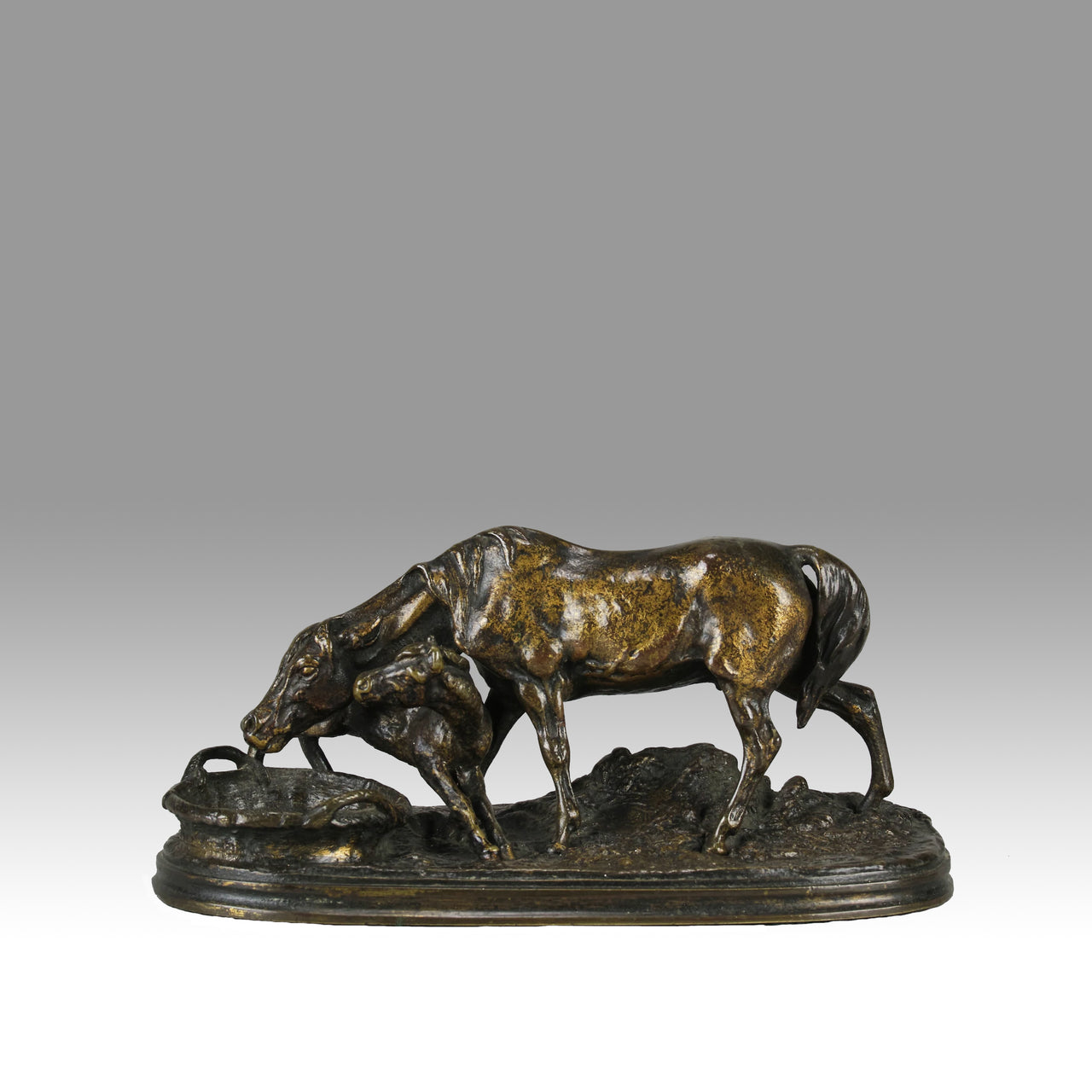 Mene bronze mare and foal