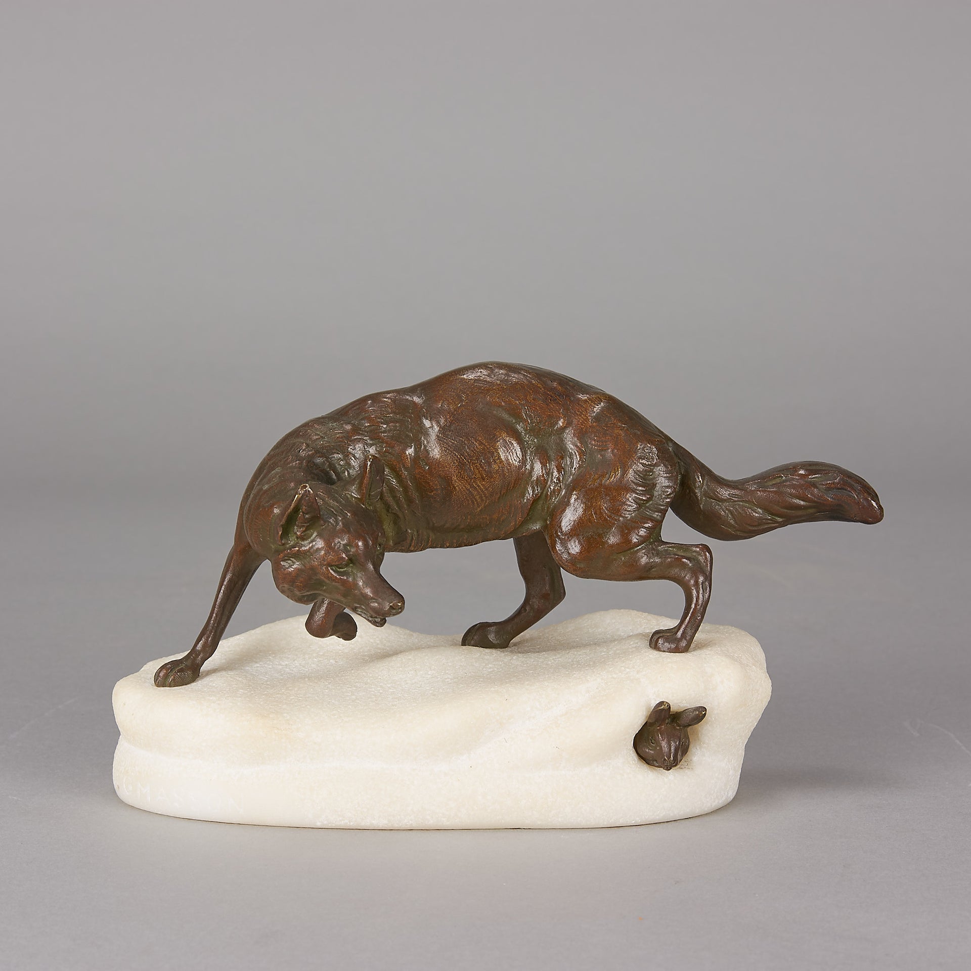 Clovis Masson Bronze - Fox & Rabbit - Hickmet Fine Arts