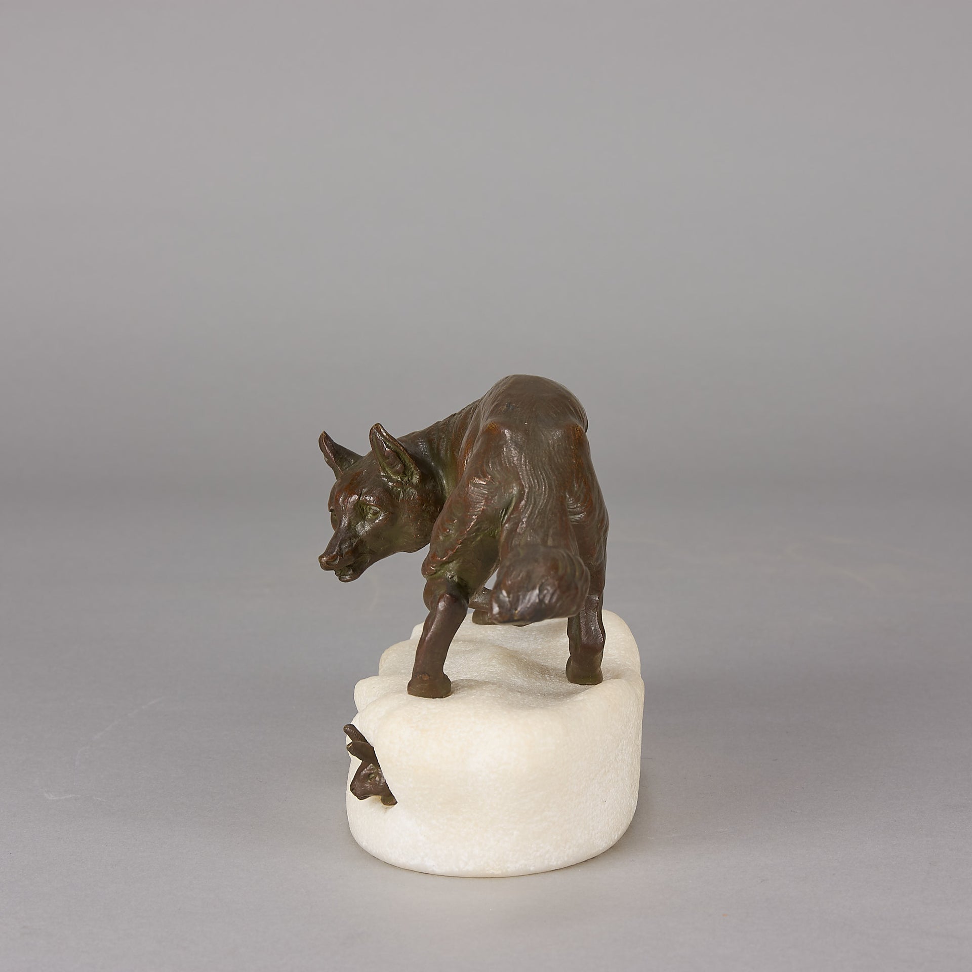 Clovis Masson Bronze - Fox & Rabbit - Hickmet Fine Arts