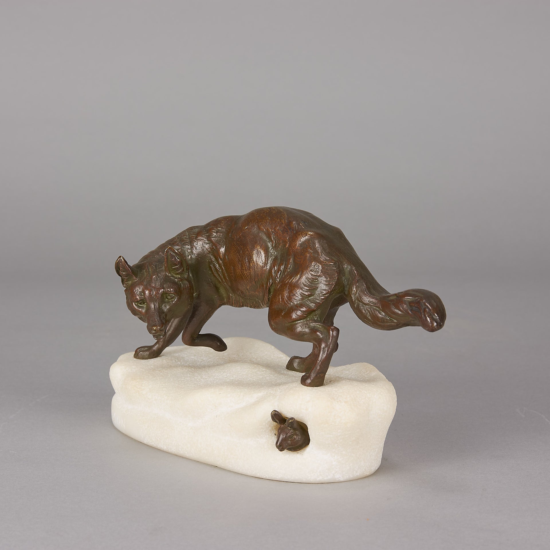 Clovis Masson Bronze - Fox & Rabbit - Hickmet Fine Arts