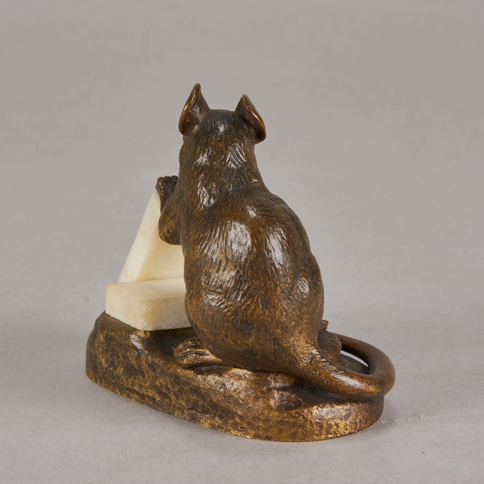 Masson bronze mouse and cheese - Animaliers - Antique Bronze - Hickmet Fine Arts