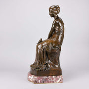 Maurice Bouval Bronze - Femma Avec Oiseaux - Hickmet Fine Arts