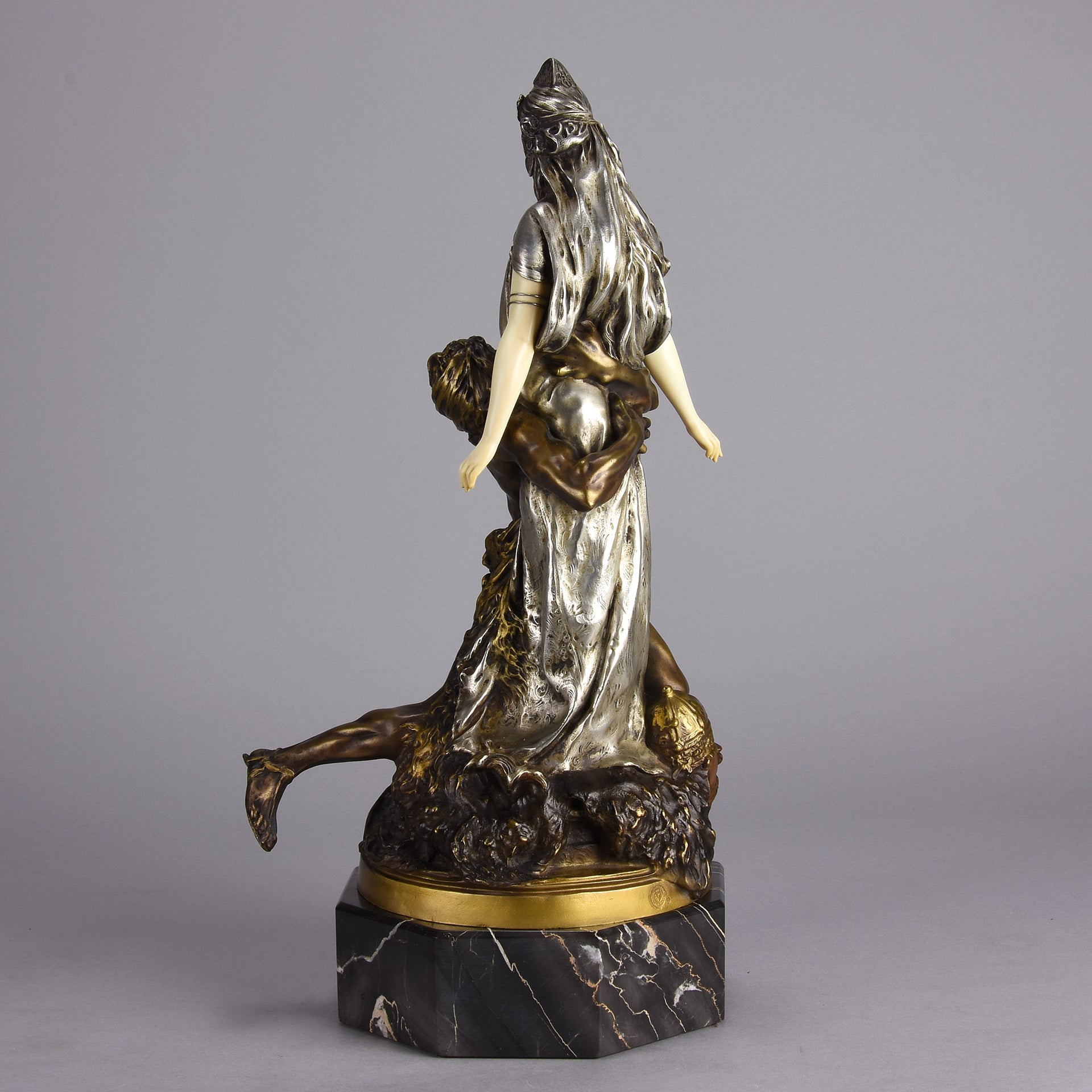 Theodore Riviere – Salammbo et Matho - Antique Bronze - Bronze statues for sale - - antique bronze figures - bronze figurines for sale - Antique bronze statues - Antique bronze sculptures for sale – Hickmet Fine Arts