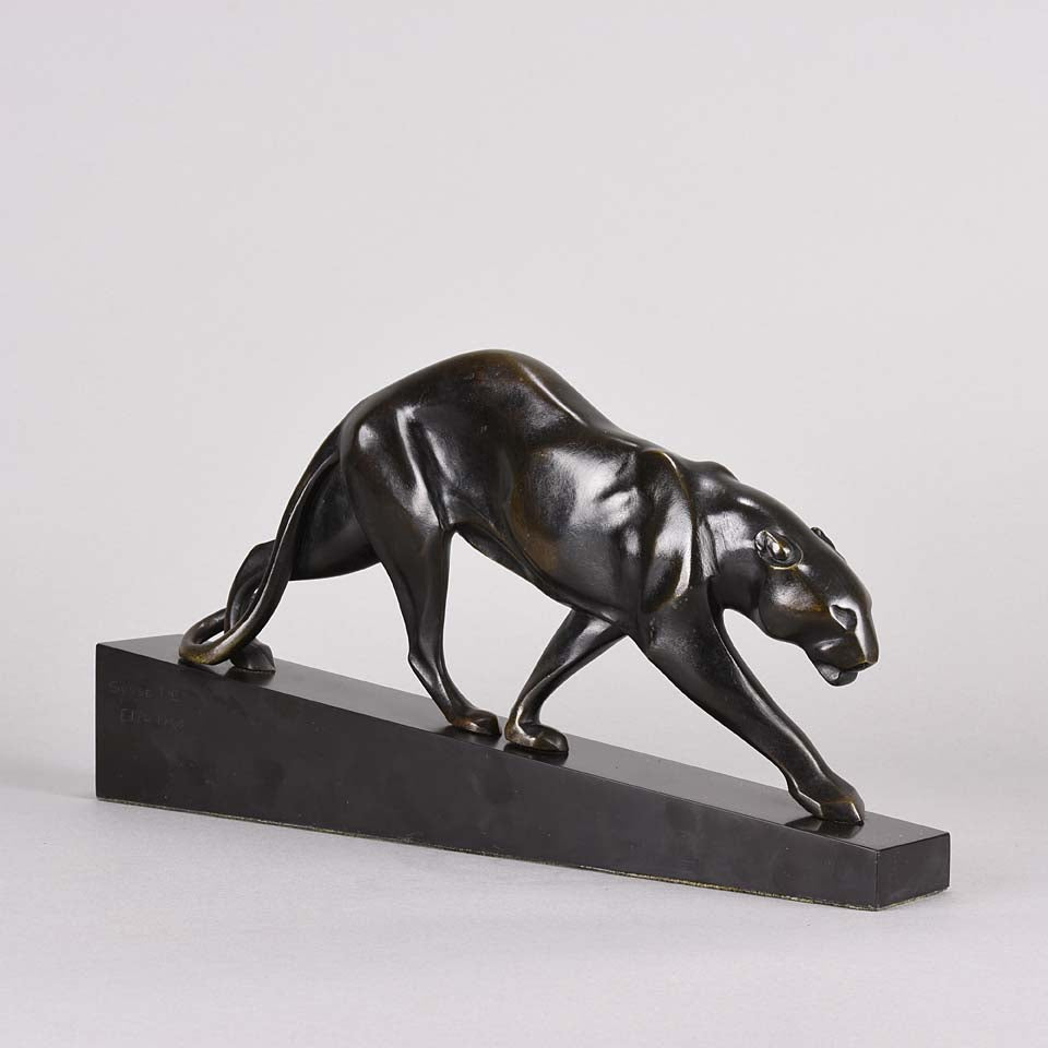 Art Deco Bronze Panther by Maurice Prost 