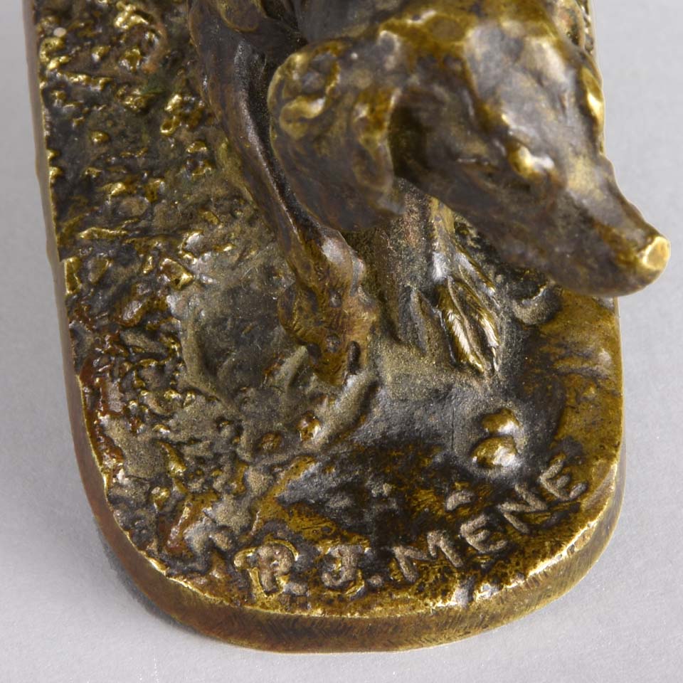 Pierre Jules Mene Animalier Bronze - Mene Setter - Hickmet Fine Arts