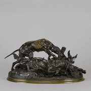 Chasse au Lapin - Jules Moigniez - Antique Bronze - Hickmet Fine Arts