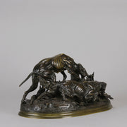 Chasse au Lapin - Jules Moigniez - Antique Bronze - Hickmet Fine Arts