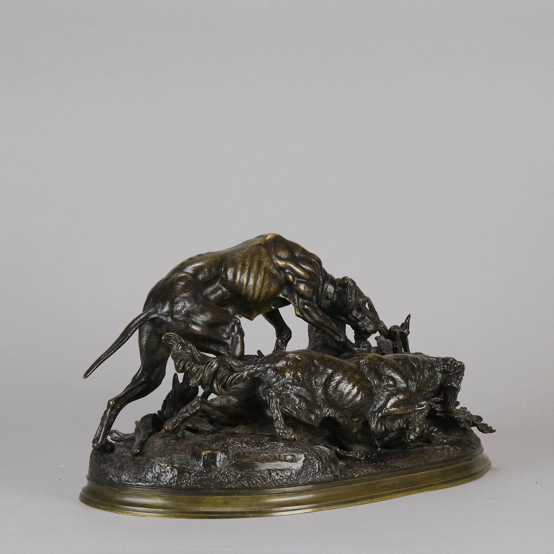 Chasse au Lapin - Jules Moigniez - Antique Bronze - Hickmet Fine Arts
