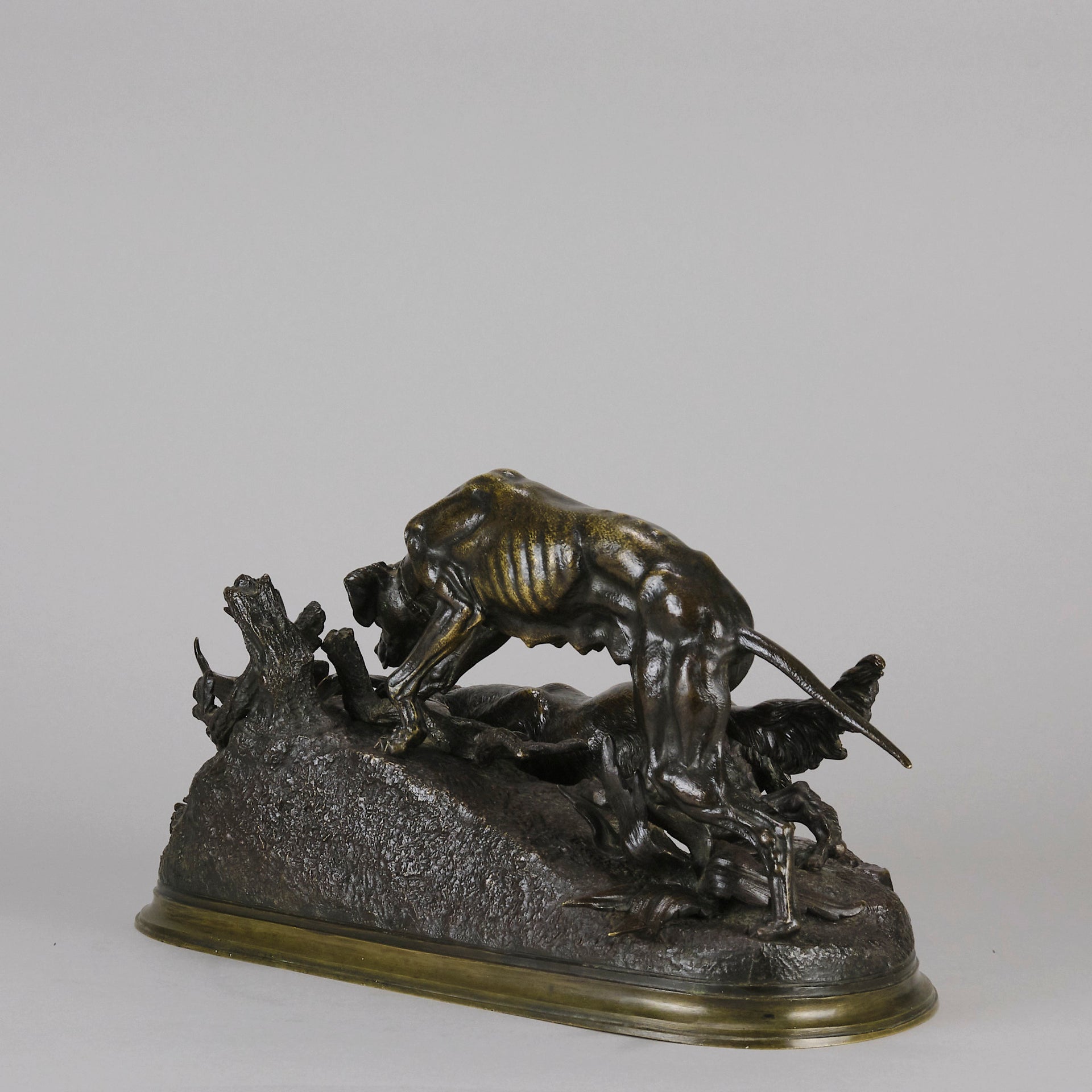 Chasse au Lapin - Jules Moigniez - Antique Bronze - Hickmet Fine Arts