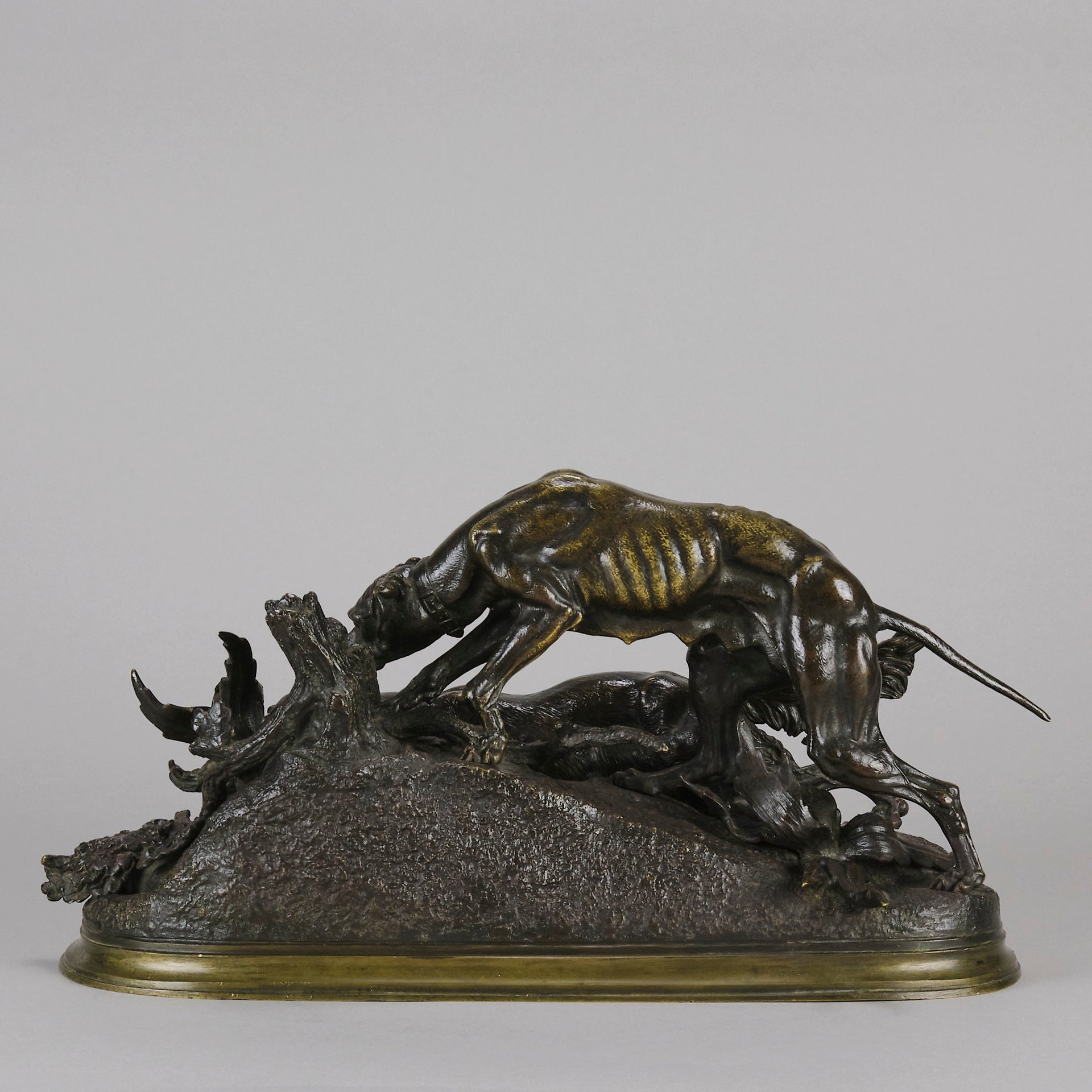 Chasse au Lapin - Jules Moigniez - Antique Bronze - Hickmet Fine Arts