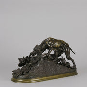 Chasse au Lapin - Jules Moigniez - Antique Bronze - Hickmet Fine Arts