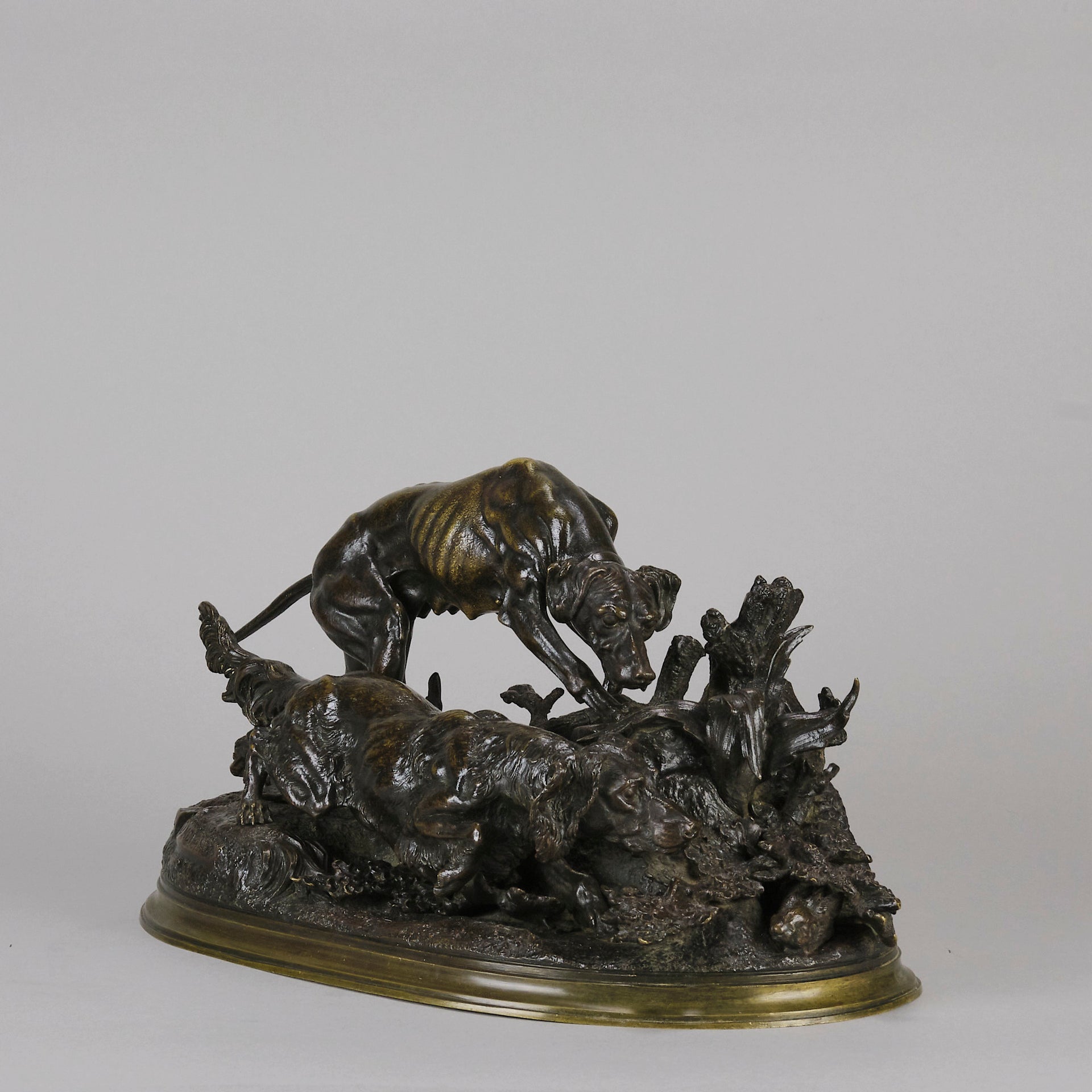 Chasse au Lapin - Jules Moigniez - Antique Bronze - Hickmet Fine Arts
