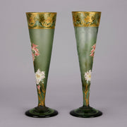 Mont Joye - Pair of enamel painted vases - Hickmet Fine Arts 