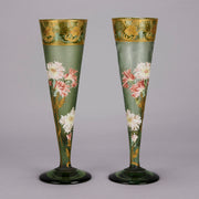 Mont Joye - Pair of enamel painted vases - Hickmet Fine Arts 