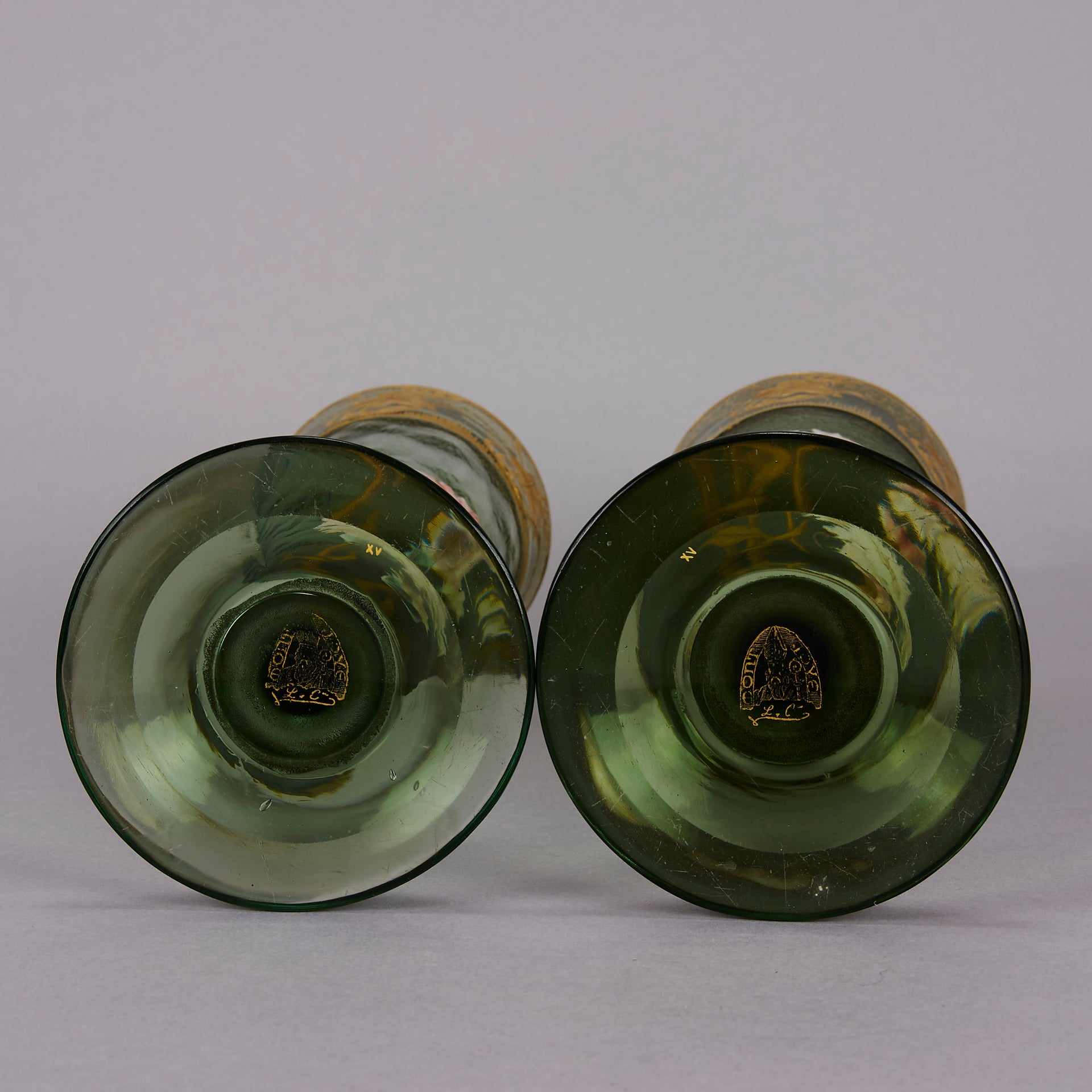 Mont Joye - Pair of enamel painted vases - Hickmet Fine Arts 