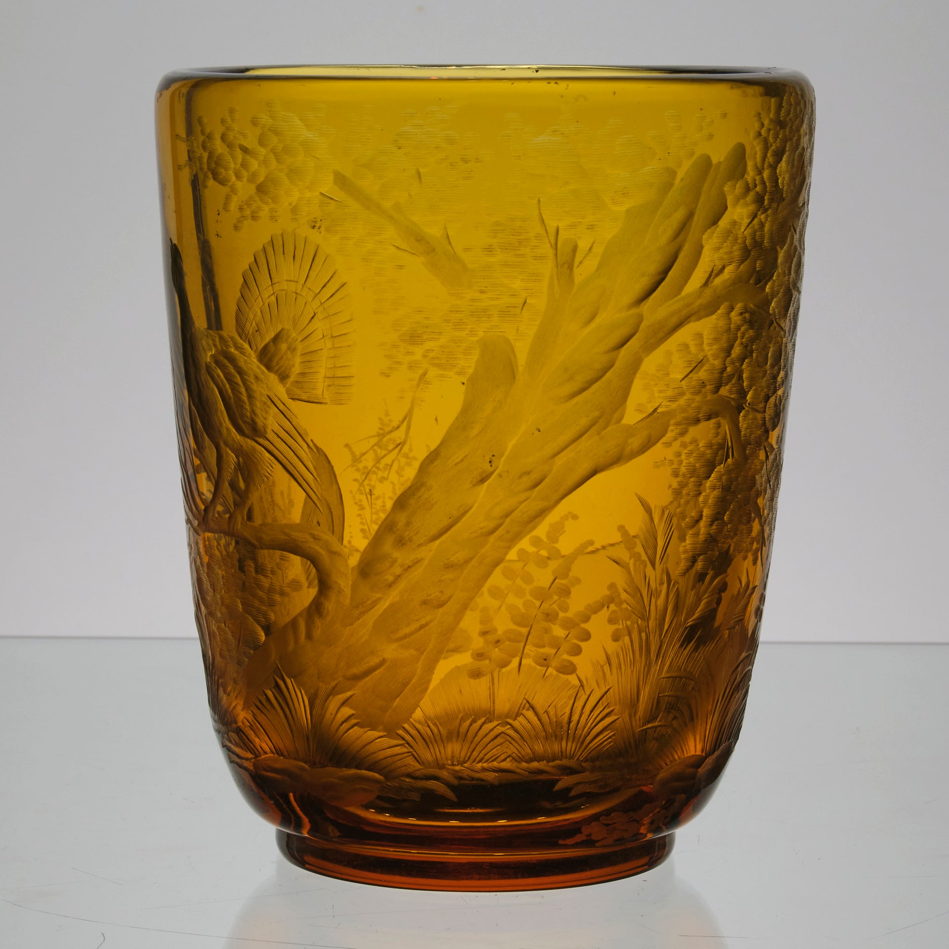 Moser Glass Golden Amber Vase - 20th Century Glass - Hickmet Fine Arts